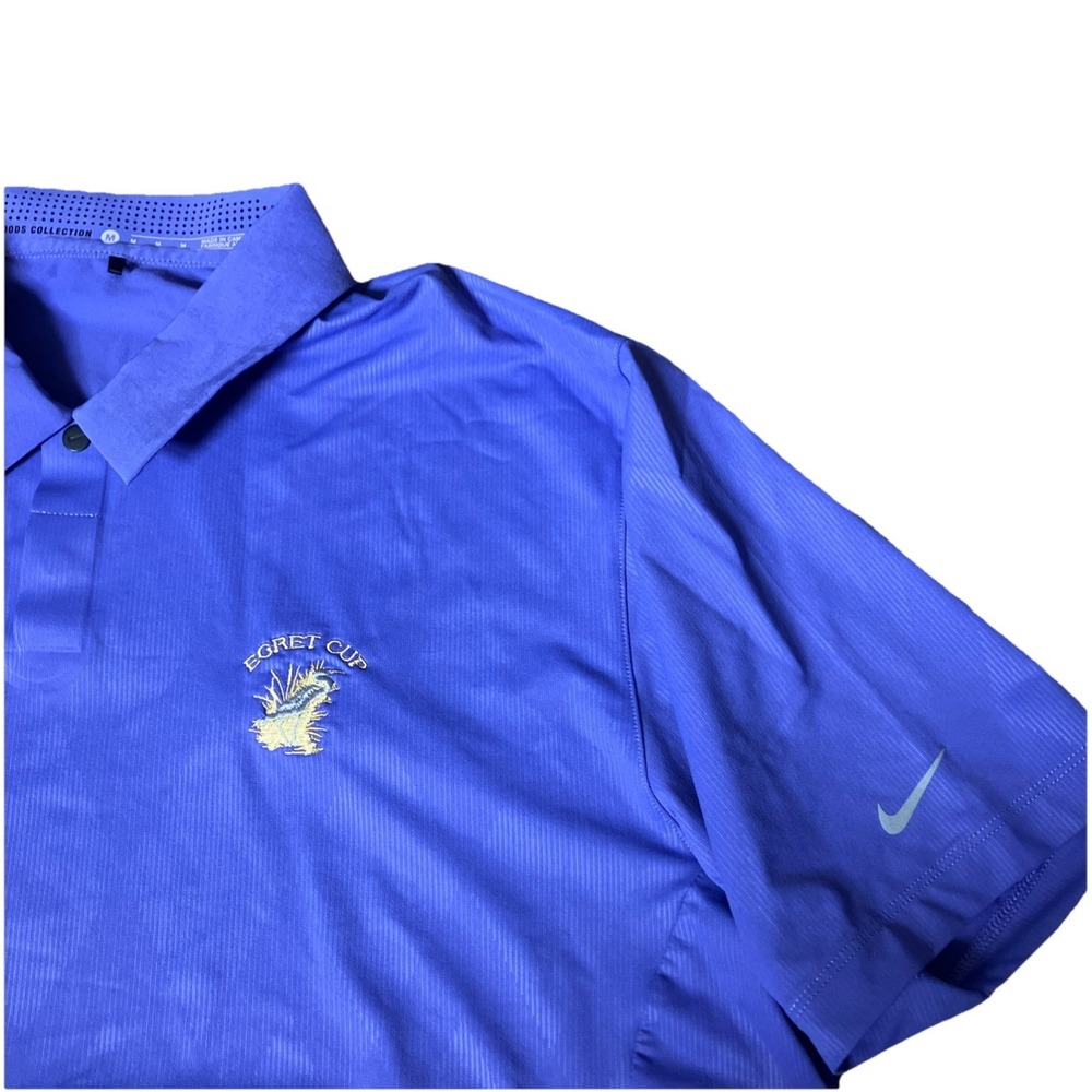 Mens M Purple Nike Tiger Woods Collection Golf Polo Barefoot Resort Egret Cup SC